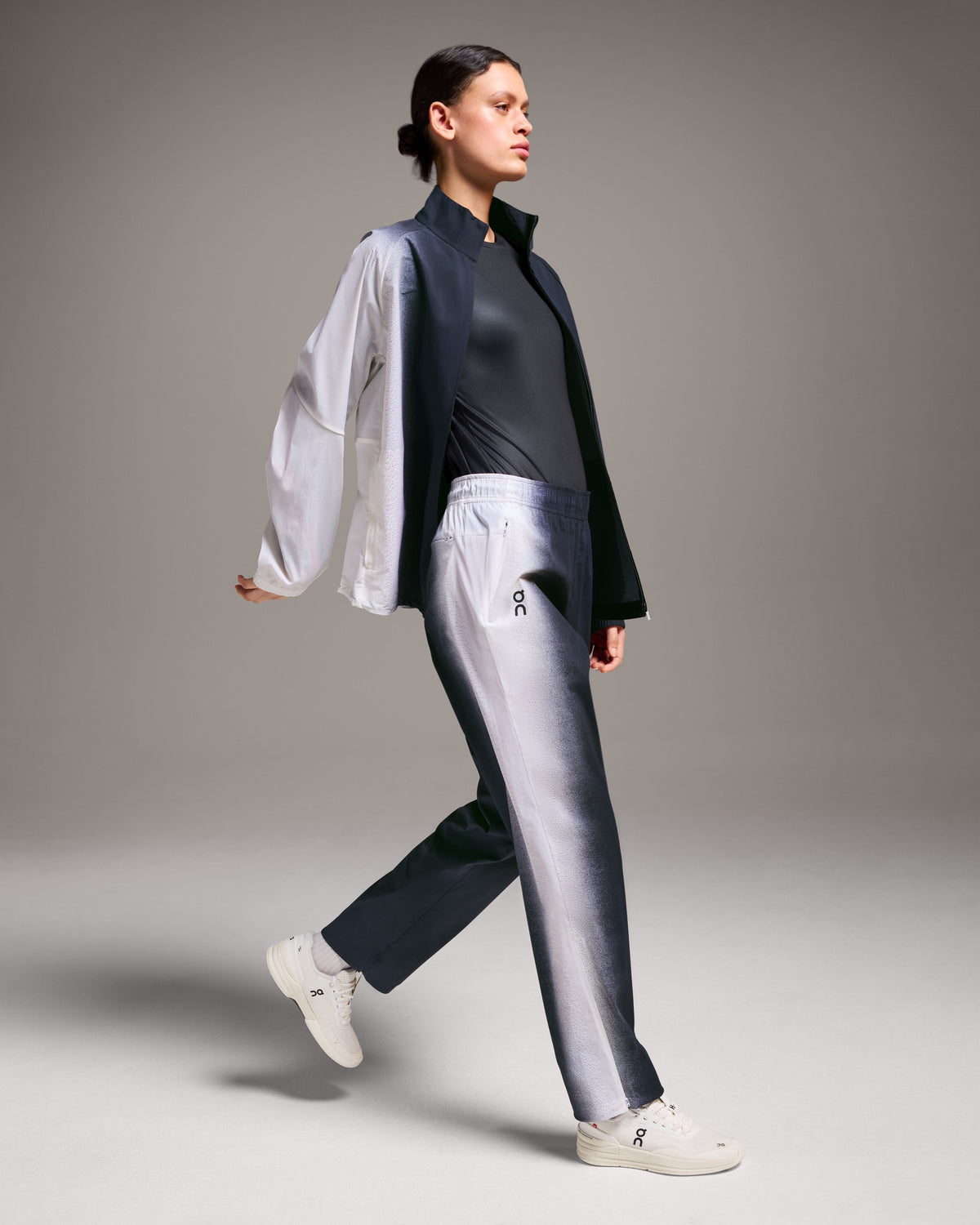 Women's Court Track Pants Black | White - US 5964