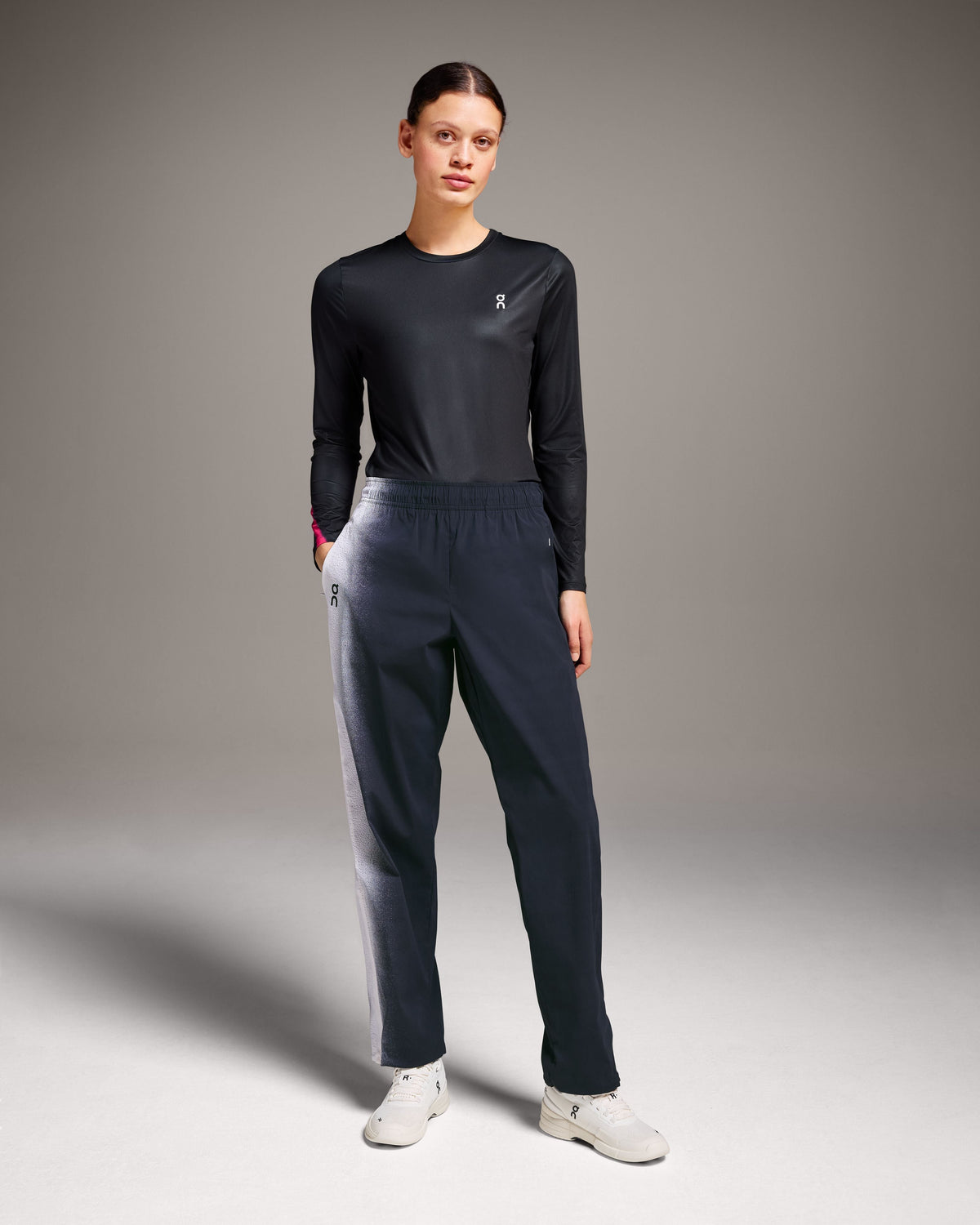 Women's Court Track Pants Black | White - US 5964