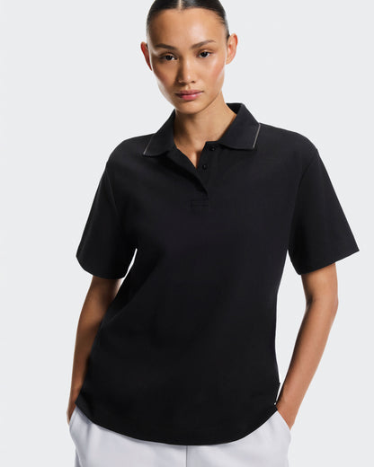 Women's Courtside Polo Black | Eclipse - US 7351