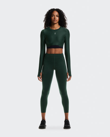 Women's Train Long Sleeve Crop Obsidian - US 1322