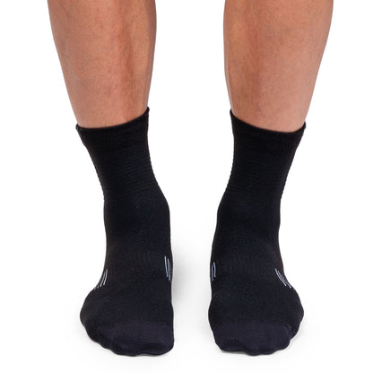 Men's Ultralight Mid Sock Black | White - US 5256